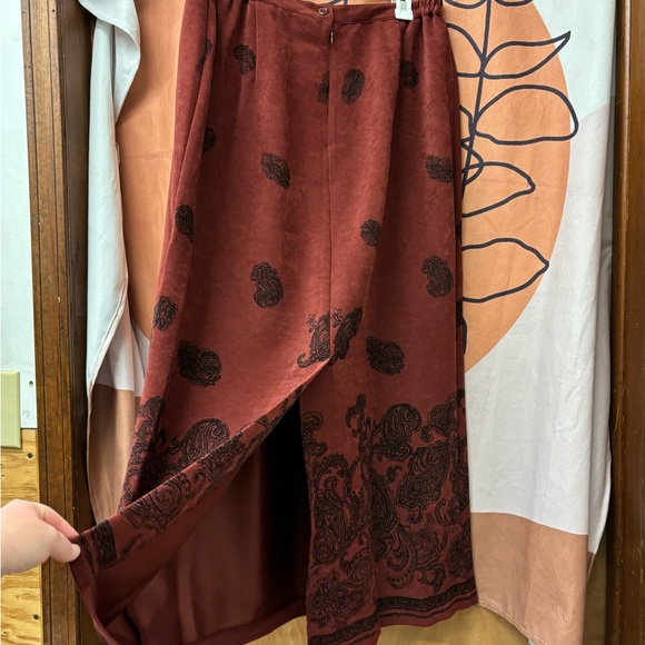 Vintage NWT paisley Notations skirt, faux suede, XL - Picture 5 of 12